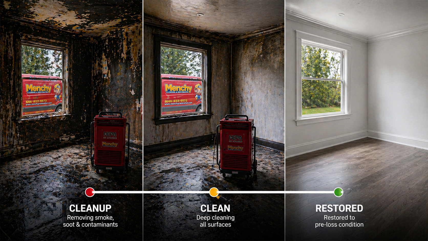 process of fire damage cleanup in staten island NY
