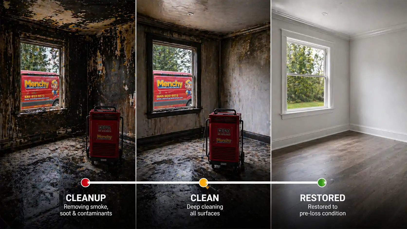 process of fire damage cleanup in staten island NY