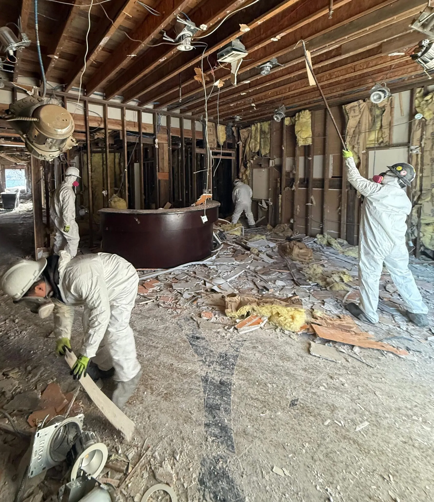 brooklyn fire damage cleanup in progress.